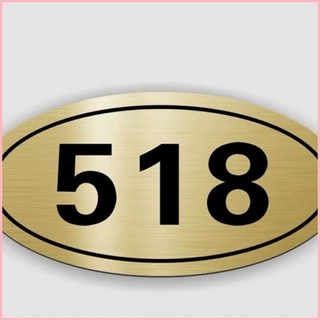 門牌訂製 房號牌 出租房包廂門牌 數字牌 櫃子編號牌 標牌定做, C款拉絲金,18x9cm推薦尺寸, 1個
