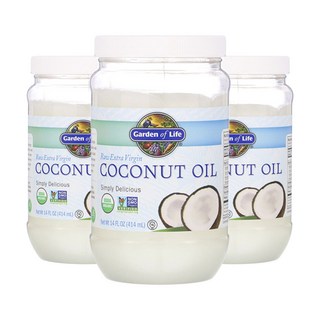 Garden of Life 特級初榨椰子油, 414ml, 3個