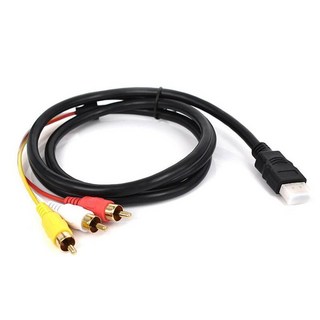 HDMI TO RCA 케이블 080P 5FT .5M HDMI MALE TO 3 RCA 비디오 오디오 AV 케이블 커넥터 어댑터 송신기 TV HDTV DVD 2025, 150cm, 1개
