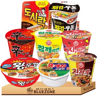 소컵라면 B세트 도시락1개 튀김우동1개 육개장사발면1개 신라면1개 참깨라면1개 진짬뽕1개 진라면매운맛1개 왕뚜껑1개 라면스틱1개, 1박스