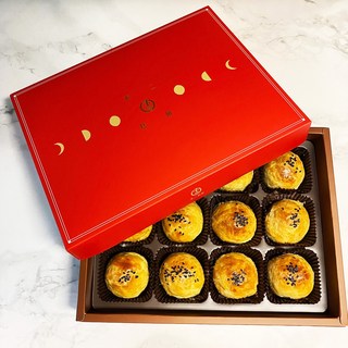 台中不二糕餅 蛋黃酥 傳統酥皮點心 精緻禮盒 台灣伴手禮首選, 50g, 12個