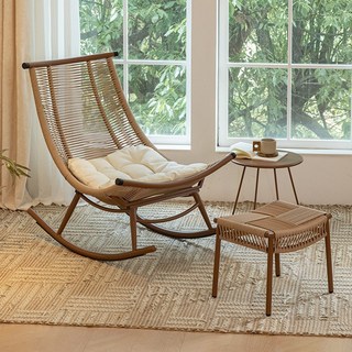 搖搖椅躺椅 成人可睡覺藤編椅 陽台懶人椅 客廳家用逍遙休閒椅 可折疊收納 舒適躺臥設計 休閒放鬆必備, 搖椅坐墊