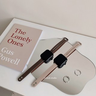 O'CLOCK STUDIO 鈕扣式細款真皮錶帶 Apple Watch 皮革錶帶, 1個