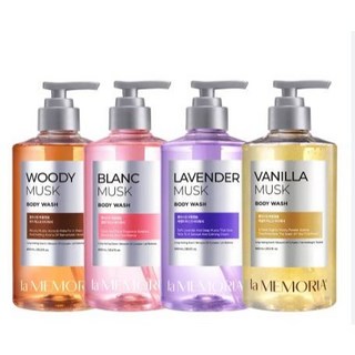 la MEMORIA記憶香氛沐浴乳600ml (艷日香草/晨靜花粉/霞光薰衣草/深晚木質) 香氛沐浴 溫和潔淨, 1個, 深晚木質