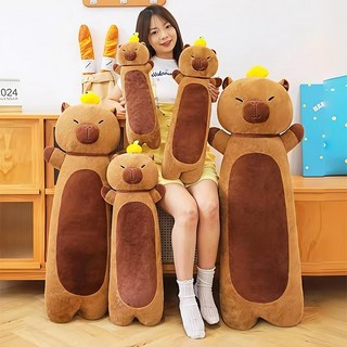 타오진 귀엽고 동물 바디필로우 대형롱쿠션, 브라운