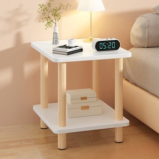 루센트리 튼튼한 침대 협탁 거실 원목 수납장 사이드 테이블, 화이트