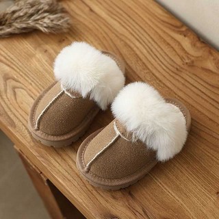 兒童毛毛拖鞋 寶寶保暖棉拖，女童秋冬韓版家居外穿軟底拖鞋，尺碼23-32