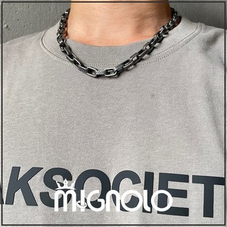 MIGNOLO 復古條紋 鈦鋼項鍊 (316L醫療鋼)
