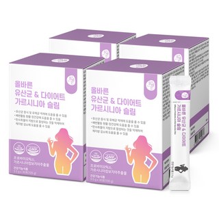올바른 다이어트 유산균 가르시니아 슬림, 30회분, 4박스