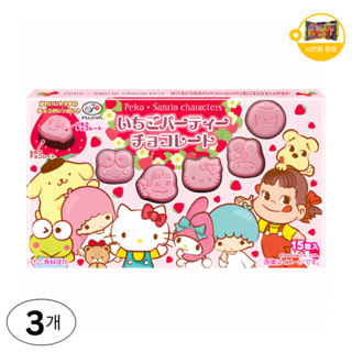 후지야 산리오 딸기 파티 초콜릿 일본 초콜릿 사은품 추가증정, 3개, 40g