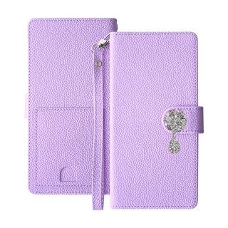 갤럭시A34 A346 - 큐린클 물방울 큐빅 지폐2칸+카드5장 지갑형 케이스 + 손목스트랩