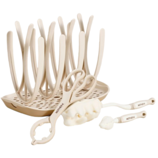 마더케이 세척용품 시리즈 젖병건조대/보관함, 젖병건조대 + 젖병브러쉬 + 젖꼭지브러쉬 + 젖병집게, CREAM