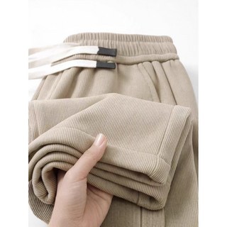 秋冬季寬鬆燈芯絨耐磨工地九分褲男士束腳運動褲