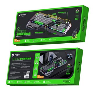 ZEIMUO 佐一 ZK-500 絢麗光影電競遊戲鍵盤, 黑色, 悬浮键帽