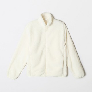 스파오 후리스 베이직 퍼플리스 집업 리사이클 남여공용 화이트