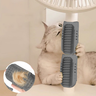 Surkat 부착형 실리콘 부드러운 강아지 고양이 마사지 브러쉬 +, 2개, 그레이