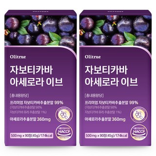 자보티카바 아세로라 고함량 HACCP인증, 2개, 90정