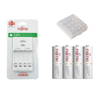후지쯔 충전기 FCT345 +충전배터리 2000mAh AA 4알 +케이스, 1개, FCT345+HR-3UTC+케이스