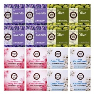 해피바스 퍼퓸비누 모이스춰바 클렌징비누 4P 1세트 slmoa*1011879001EA, 코튼플라워4P-1세트