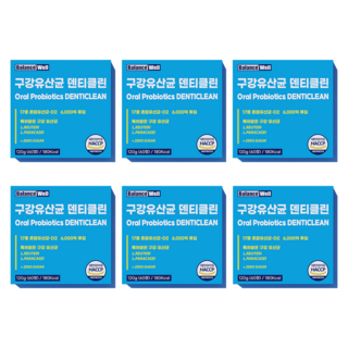 밸런스웰 덴티클린 특허 구강유산균 HACCP 식약처 인증, 60정, 6박스