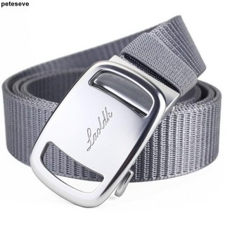 男士休閒帆布腰帶 商務職場簡約潮無牙自動扣加厚青年編織皮帶