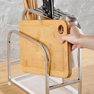 스탠딩 올인원 주방 다용도 스텐 칼거치대, 1개