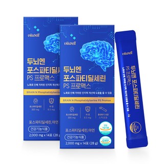 포스파티딜세린 뇌영양제 두뇌엔 프로맥스 건강기능식품 인증, 2박스, 28g