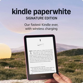 완전히 새로운 Amazon Kindle Paperwhite 시그니처 에디션(32GB) - 전면 조명 무선 충전 및 배터리 수명이 자동으로 조정되는 가장 빠른 메탈릭 라즈베리, Metallic Raspberry, Without Kindle Unlimited, 1개