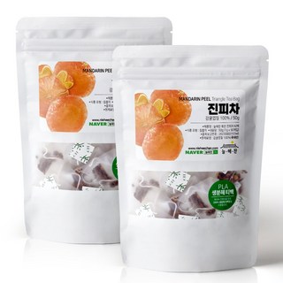늘해찬 국산 볶은 진피차 티백 귤껍질 귤피차 삼각티백 대용량, 100개입, 1g, 50개입, 2개