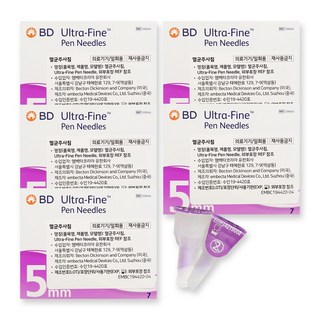 BD 울트라 파인 Ultra-Fine TM 펜 니들 5mm 7개입 31G 멸균 주사침, 5개