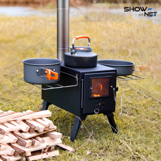 쇼넷 캠핑화목난로 휴대용 장작난로 불멍 화로대 야외 펠릿, 1개