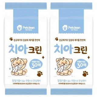 [목마켓]무향 강아지 치아 물티슈 30매 2P 입냄새 잇몸관리
