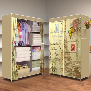衣櫃 衣櫥 抽屜簡易衣櫃 加粗衣櫃 布衣櫃 雙人加大衣櫥 組合式衣櫃 簡易衣櫃 組合式衣櫥 兒童衣櫥 超強耐重組裝衣櫃, 105寬側啦旅行日記