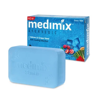 MEDIMIX 美黛詩 印度肥皂 綠寶石皇室藥草浴 美膚皂 草本/寶貝/檀香/岩蘭草&葡萄籽, 125g, 3個