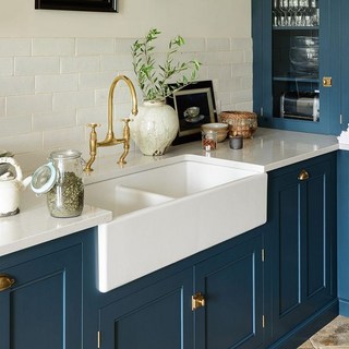 도자기 싱크볼 도기 개수대 주방 싱크대 빈티지, 33인치 줄무늬 싱크볼, 1개