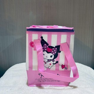 Hello Kitty手提直立式保冷袋 保溫便當袋 可愛野餐購物袋 鋁箔內裡, 紫色, 1個