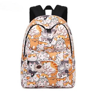 신상품 만화 고양이 백팩 프린트 중학생 여아용 학교가방 대용량 대학 스타일 가방 백팩 초등학생 초등학교 신학기 입학 여아 책가방 여자 백팩 선물 저학년 학교가방