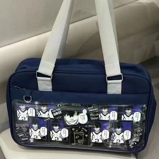 日系二次元痛包jk女包2024新款學院風洛麗塔少女休閒通勤斜挎大包, 黑色,V款  只有扎板