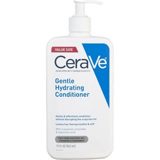CeraVe 부드러운 하이드레이팅 컨디셔너 세라마이드 나이아신아미드 및 히알루론산이 함유된 헤어 황산염 프리 염색 안전 모든 두피 타입용 모이스처라이징 538.6g(19온