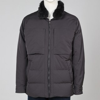 본사직영_런던포그 남성 차콜 덕다운 토끼털 패딩 점퍼 ( LOWBA356 )
