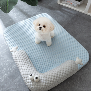 매일그개와 강아지 고양이 방석 냉감 패드 방석 쿠션, 옐로우, 1개