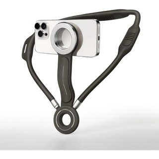 휴대폰카메라마운트 홀더 거치대 녹음용 마그네틱 넥 휴대폰 POV/Vlog/비디오 콘텐츠 제작자/키첸/라이딩용 마운트 아이폰 17 16 15 14 13 12 안드로이드 휴대폰용, Black