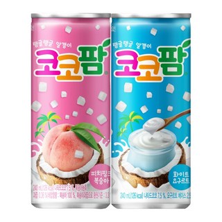코코팜 롱캔 2종반반세트[화이트요구르트+피치핑크], 30개, 240ml