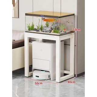 원목 축양장 어항선반 철제 어항 거치대 어항받침대 수납, 1개, 흰테+검면 50x40x53cm