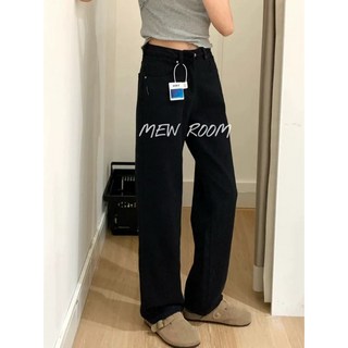 MEW ROOM 高腰直筒牛仔褲，內刷毛保暖，冬季顯瘦修腿