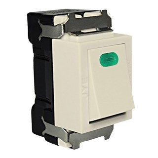 DIY合作社 中一 JY-5151 埋入式夜光開關 螢光單切電燈開關 卡式 牙色米黃色, 1個