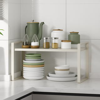 다용도 길이조절 접시 그릇 조미료 보관 정리 선반, 1개