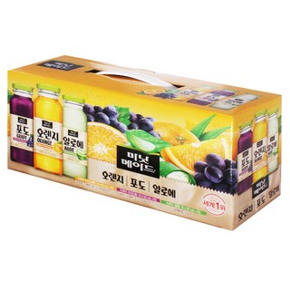 미닛메이드 시그니처 오렌지 4p +포도 4p + 알로에 4p 음료세트, 180ml, 36개