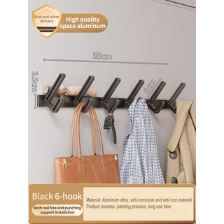 문짝지그 드릴 없음 벽 옷 화장실 공간 문 걸이에 알루미늄, 19 ABLA 6 HOOK