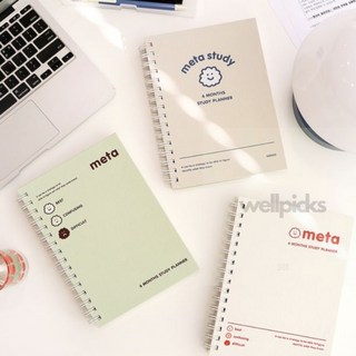 웰픽스 혼자공부 메타 스터디 플래너 6개월, 민트